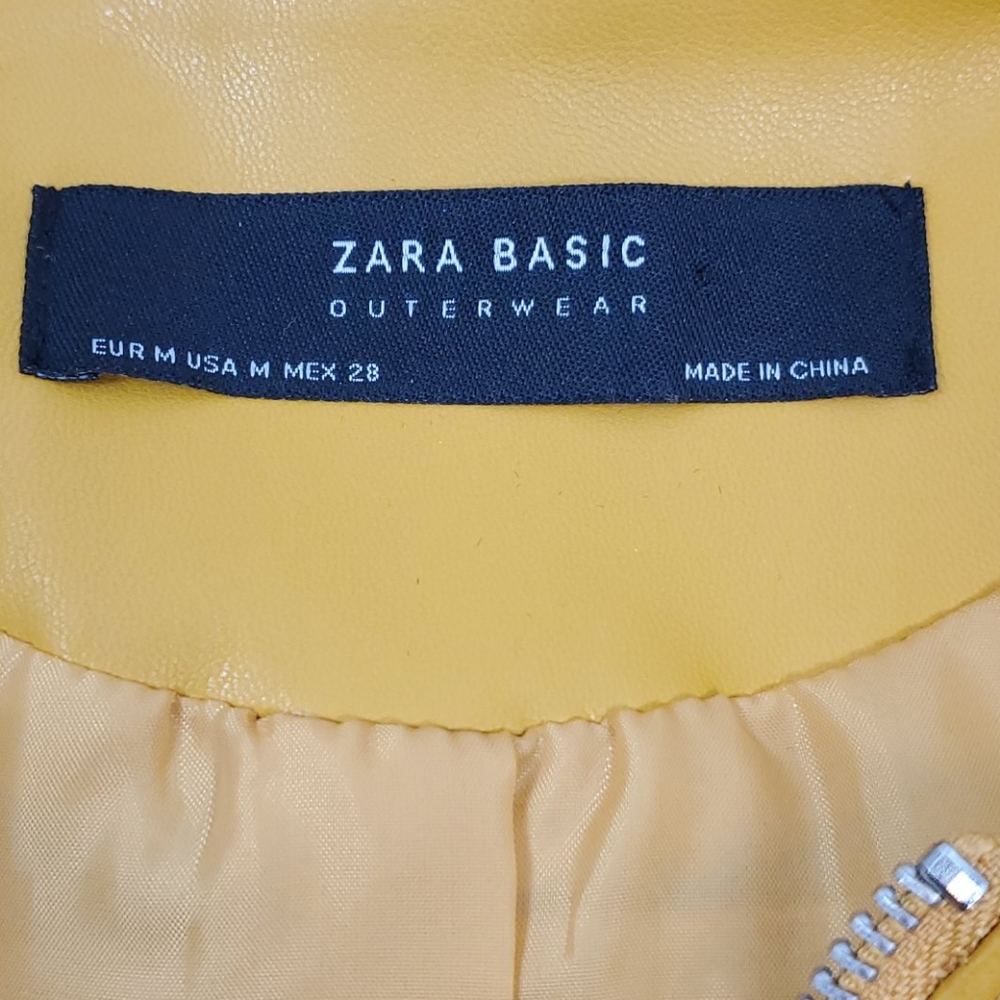 Zara Basic Outerwear Yellow Full Zipper Jacket Si… - image 5